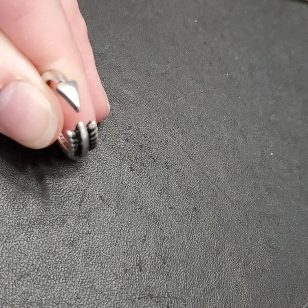 Silver tone arrow wrap ring